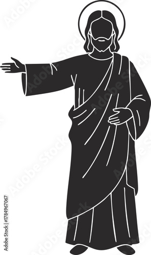 Cartoon design of jesus christ blessing for all,vector illustration, jesus stretched out his hand