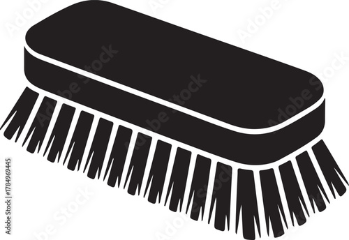 Black silhouette of a window cleaner isolated on white background