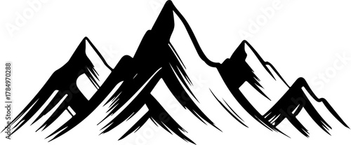 mountain range wall art silhouette vector illustration