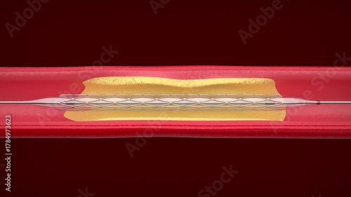 Wallpaper Mural Balloon angioplasty procedure with stent placement inside blood vessel Torontodigital.ca