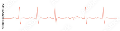 Red heartbeat line vector on white background. World Heart Day 2025–2026 health awareness poster, banner, logo, and t-shirt design for medical and wellness campaigns