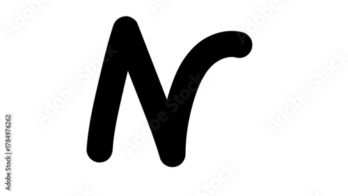 number N on white background