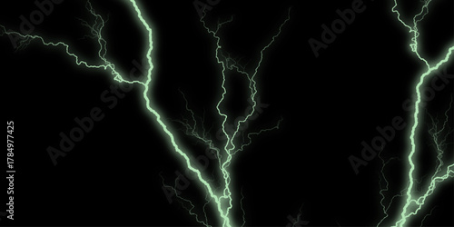 Abstract texture background in natural patterned. Intense electric line crackle across a stark. Glowing wavy lines template Color lightning concept in the dark. Dark green neon marble banner abstract