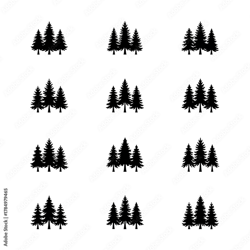 Obraz premium set of fir trees