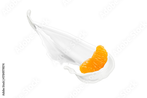 Milk Splash With Fruit On White Background