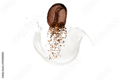 Milk Splash With Fruit On White Background