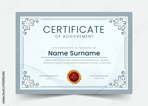 Elegant and luxurious certificate template. Awards diploma background