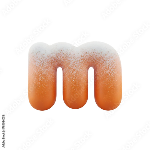 A stylized, three-dimensional letter 