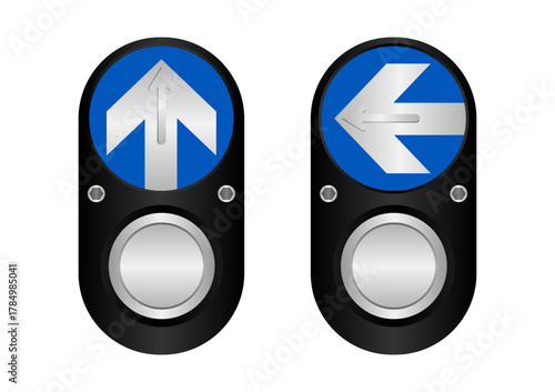 Crosswalk Button. Pedestrian Traffic Button. Vector Illustration.