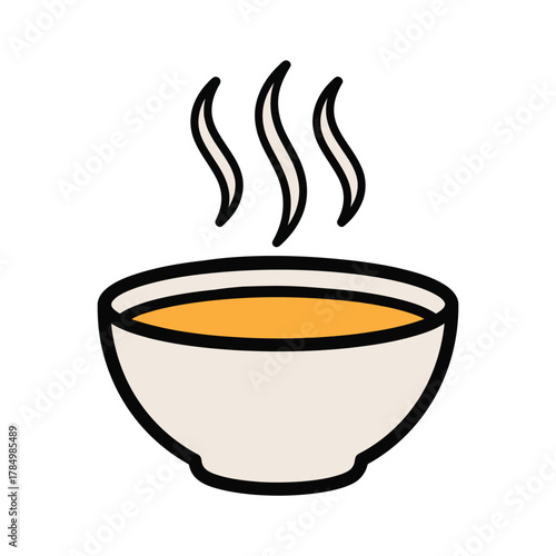 bowl of hot soup vector illustration.eps