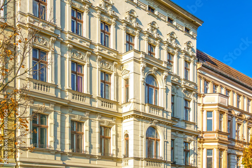 beautiful facade of an old apartment building in Berlin