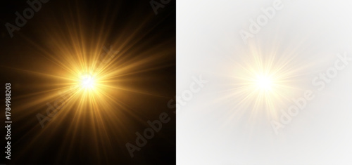 Shiny starlight beam with sparkling overlay and radiant explosion.