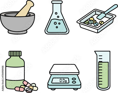 Hospital Equipment Icons Set 005