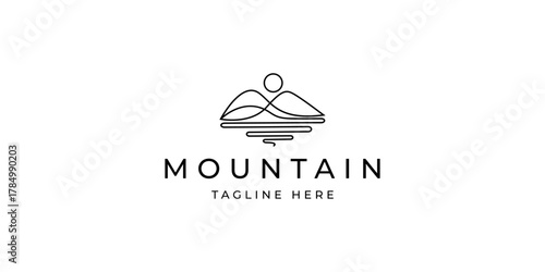 mountain vector logo inspiration with linear design style
