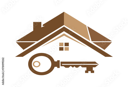 Unlock your dream home with this eye-catching logo, representing property, real estate, and secure home ownership, perfect for branding and advertising