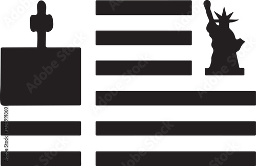 Flat Style White House Vector Icon – Residence of the USA President and Washington DC Landmark Symbol.
