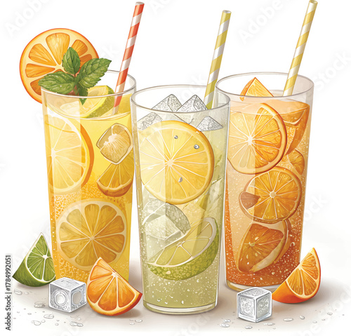 cocktail with lemon and ice