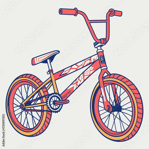 Colorful bmx bike with unique design