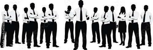 Business team silhouette, leadership concept, corporate meeting, teamwork strategy, professional group, office culture, communication, unity, success, management, collaboration