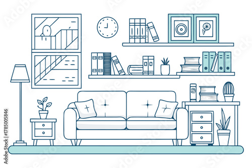 vector illustration of a modern living room