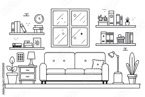 living room interior with furniture