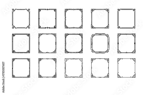 set of. chinese order. Happy chinese new year 2026, year of the ox . Isolated on background. frame chinese ornament. ox sign zodiac	
