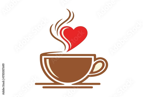 Share the love with a hot cup of coffee, enjoy your morning , a cafe logo, a perfect blend of coffee and affection, hot chocolate drink icon