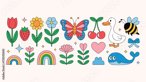Collection of Cute Cartoon Style Illustrations Keywords: cute, illustration, cartoon, style
