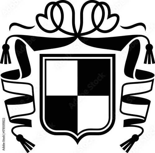 Medieval Heraldic Shield Crest Vector
