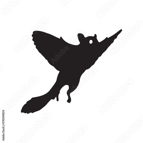 Black silhouette of a squirrel on a white background