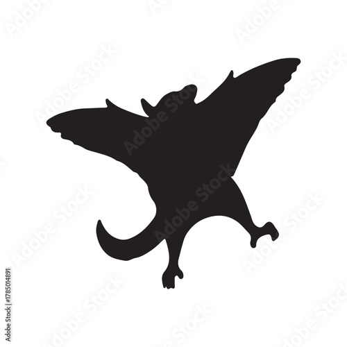 Black silhouette of a squirrel on a white background