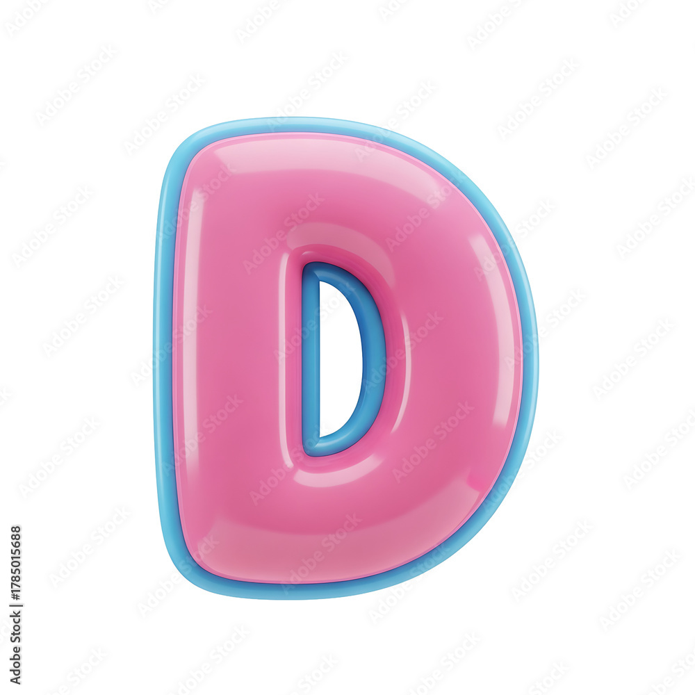 Fototapeta premium A pink, bubble-letter