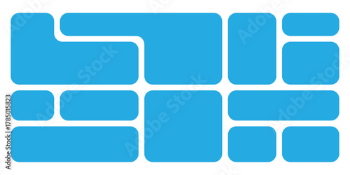 Visual abstract modern bento-grid bricks. Bento-grid icons on white background. Geometrical modern design icons. EPS 10. 