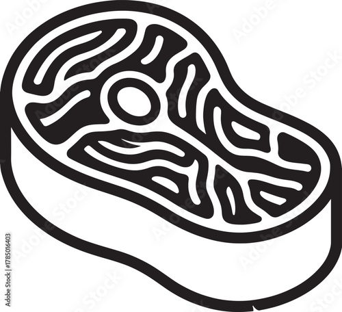 Steak Meat Cut Silhouette Icon Outline food