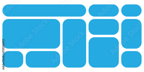 Visual abstract modern bento-grid bricks. Bento-grid icons on white background. Geometrical modern design icons. EPS 10. 