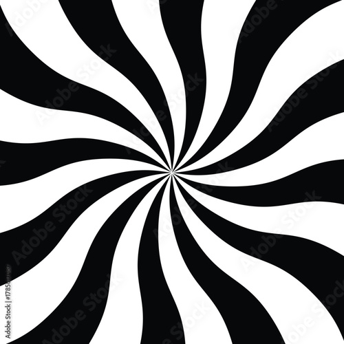 Tableau sur toile black and white sunburst comic background