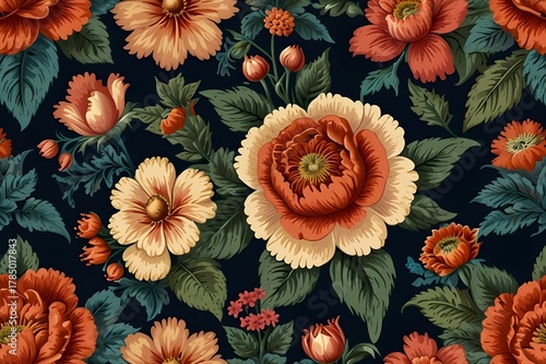 Vintage floral pattern Generative Ai
