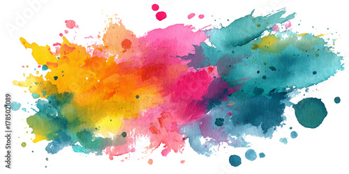 Abstract colorful fantasy watercolor background texture .splash acrylic colorful background .banner for wallpaper .watercolor wash aqua painted texture .abstract hand paint square stain backdrop .