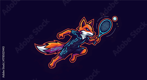 Viral Esports Mascot Logo Cyber Fox Vector Gaming Icon