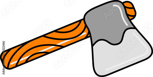cartoon-style illustration of a hand axe