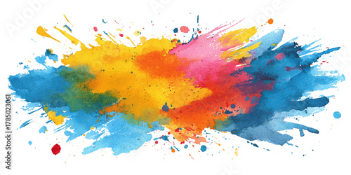 Abstract colorful fantasy watercolor background texture .splash acrylic colorful background .banner for wallpaper .watercolor wash aqua painted texture .abstract hand paint square stain backdrop .