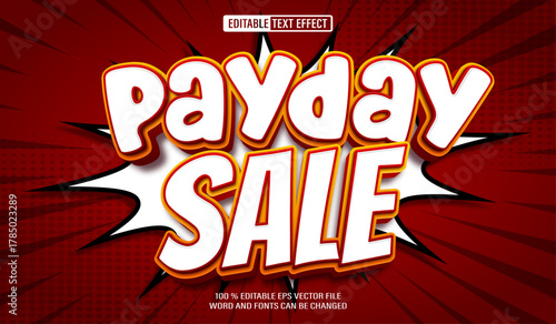 Editable 3d text style effect - Payday Sale 3d text effect Template