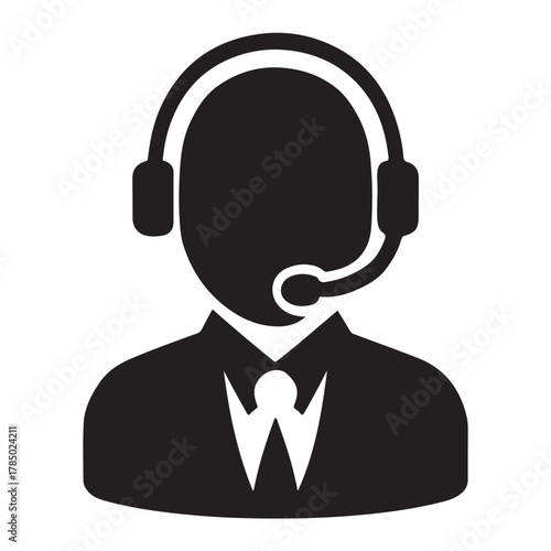 Customers support icon vector silhouette