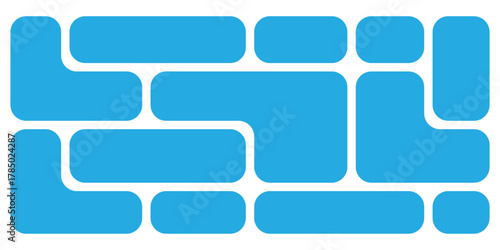  Puzzle brick bento icons on white page. Modern geometric templet visual brick icons. Abstract blue bento grid icons on white page. Modern isolated vector bento-grid icons. EPS 10. 