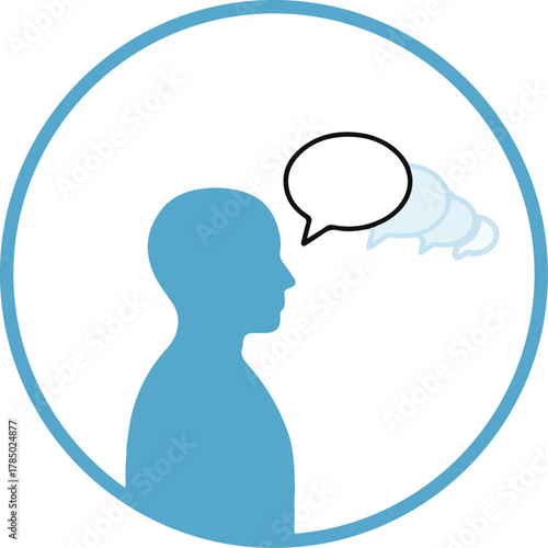 echo chamber communication vector: isolated person repeating thoughts