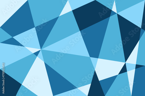 Abstract low poly geometric background in cold blue tones