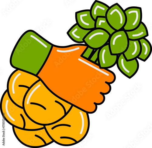 hands holding harvested potatoes