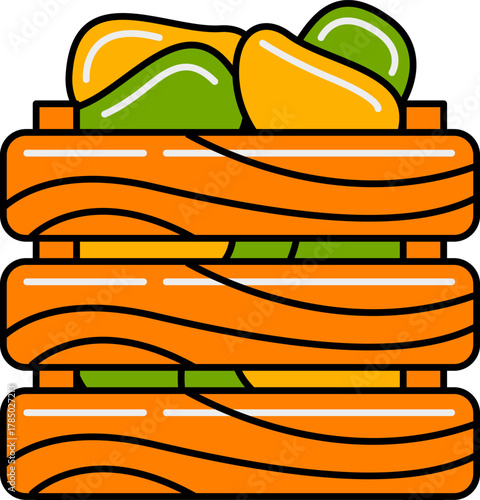 fruit in the basket vector illustration