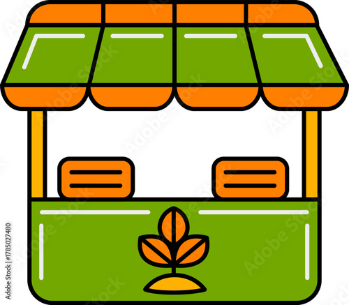 vegetable sales booth vector illustration