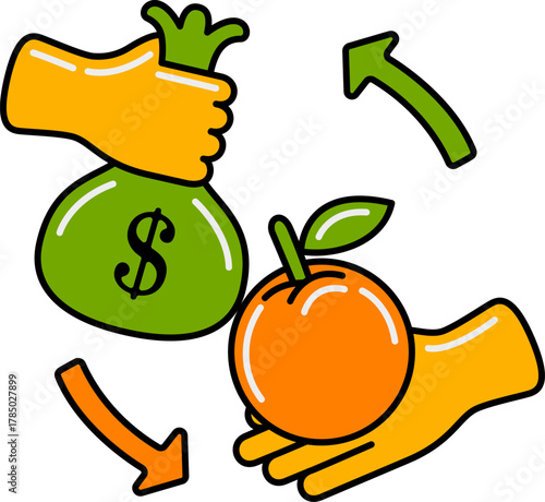 simple vector illustration symbolizing trade or exchange